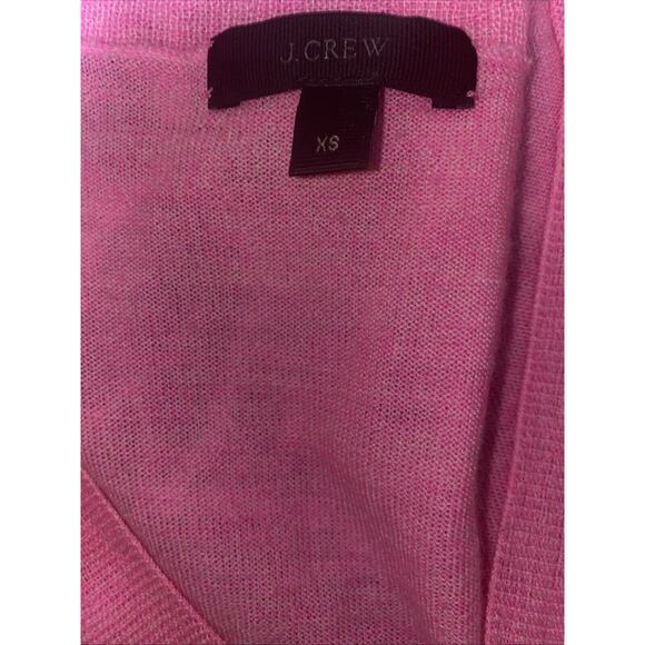 J Crew Sweater Pink V Neck 100% Merino Wool Size XS - Picture 5 of 6